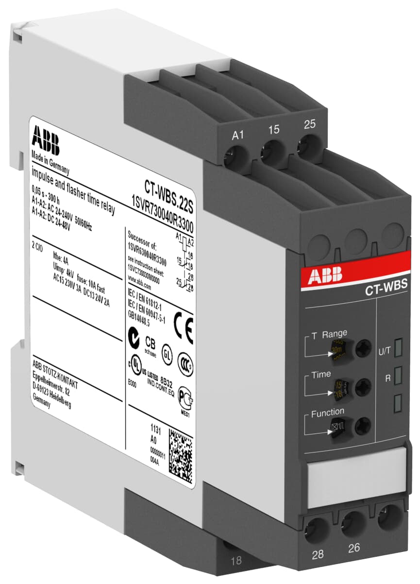 Ảnh của Timer 0.05s-300h, 2CO 24-48VDC, 24-240VAC3 (CT-WBS.22S)