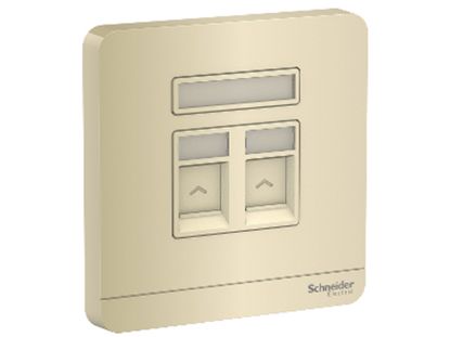 Ảnh của E8332TDRJS5_WG_G19 - Bộ Ổ Cắm Mạng Cat5e Và Ổ Cắm Điện Thoại Size 86x86mm Màu Vàng Kim