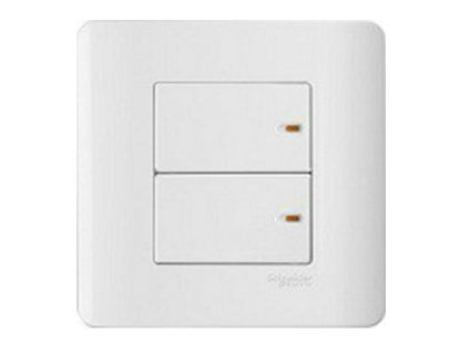Ảnh của E8432_2_G19 - Bộ Công Tắc Đôi 2 Chiều 16AX Size 87x87mm Màu Trắng