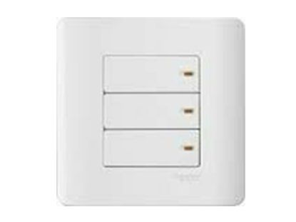 Ảnh của E8433_1_G19 - Bộ Công Tắc Ba 1 Chiều Size 87x87mm Màu Trắng