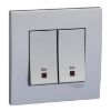 Ảnh của KB32D20NE_AS_G19 - Bộ Công Tắc Đôi 2 Cực 20A Size 86x86mm Màu Xám Bạc