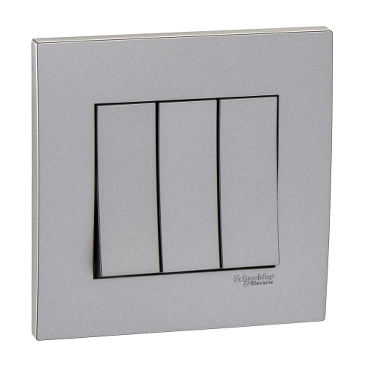 Ảnh của KB33_AS_G19 - Bộ Công Tắc Ba 2 chiều 16AX Size 86x86mm Màu Xám Bạc