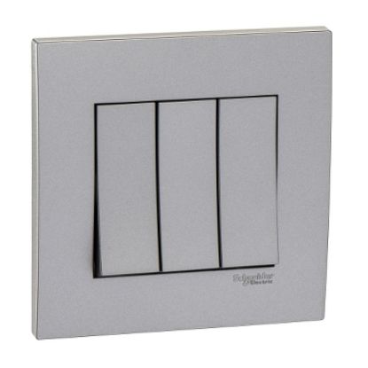 Ảnh của KB33_AS_G19 - Bộ Công Tắc Ba 2 chiều 16AX Size 86x86mm Màu Xám Bạc