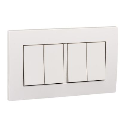 Ảnh của KB34_1_WE - Bộ Công Tắc Bốn 1 chiều 16AX Size 86x86mm Màu Trắng