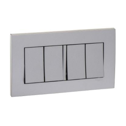 Ảnh của KB34S_1_AS_G19 - Bộ Công Tắc Bốn 1 chiều 16AX Size 86x86mm Màu Xám Bạc