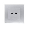Ảnh của KB426US_AS - Bộ Ổ Căm Đơn 2 Chấu 10A Size 86x86mm Màu Xám Bạc