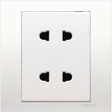 Ảnh của KB426US2_WE - Bộ Ổ Căm Đôi 2 Chấu 10A Size 86x86mm Màu Trắng