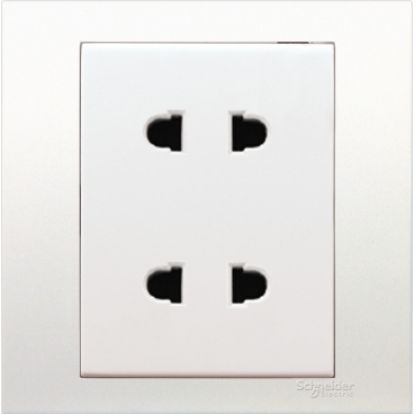 Ảnh của KB426US2_WE - Bộ Ổ Căm Đôi 2 Chấu 10A Size 86x86mm Màu Trắng