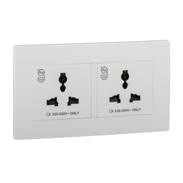 Ảnh của KBT413S_WE_G19 - Bộ Ổ Cắm Đôi Đa Năng 3 Chấu 13A Màu Trắng