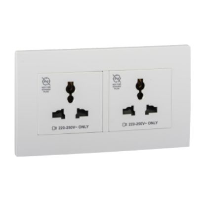 Ảnh của KBT413S_WE_G19 - Bộ Ổ Cắm Đôi Đa Năng 3 Chấu 13A Màu Trắng