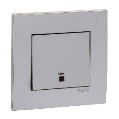 Ảnh của KB31D20NE_AS_G19 - Bộ Công Tắc Đơn 2 Cực 20A Size 86x86mm Màu Xám Bạc