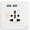 Ảnh của E8342616USB_WE_G19 - Bộ Ổ Cắm Đơn Đa Năng Và 2 Cổng Sạc USB 16A Màu Trắng