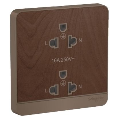 Ảnh của E83426UES2_WD_G19 - Bộ Ổ Cắm Đôi 3 Chấu 16A Màu Gỗ
