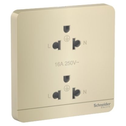 Ảnh của E83426UES2_WG_G19 - Bộ Ổ Cắm Đôi 3 Chấu 16A Màu Vàng Kim