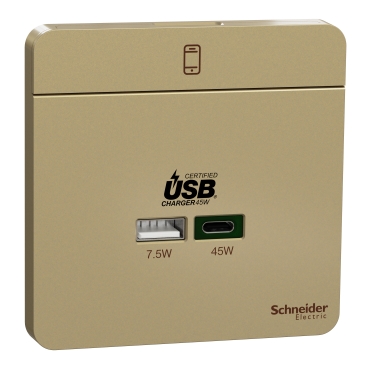 Ảnh của E832USB45_WG - Bộ Ổ Xạc USB Type A+C 45W  Màu Vàng Kim