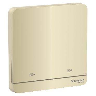 Ảnh của E8332D20N_WG_G19 - Bộ công tắc đôi 2 cực 20A Màu Vàng Kim