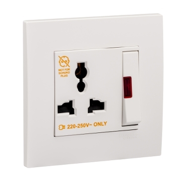 Ảnh của KB113LSN_WE - Ổ Cắm Đa Năng Có Công Tắc Led 13A Màu Trắng
