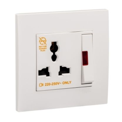 Ảnh của KB113LSN_WE - Ổ Cắm Đa Năng Có Công Tắc Led 13A Màu Trắng