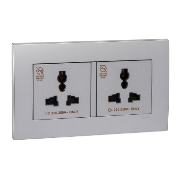Ảnh của KBT413S_AS_G19 - Bộ Đôi Ổ Cắm Đa Năng Màu Xám Bạc