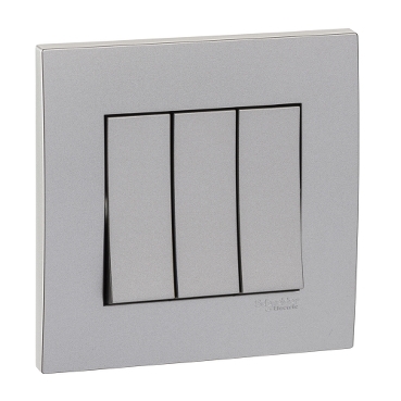 Ảnh của KB33_1_AS_G19 - Bộ Công Tắc Ba 1 chiều 16AX Size 86x86mm Màu Xám Bạc