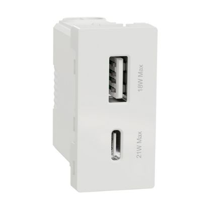 Ảnh của Ổ USB type A + C Schneider M3TS_USB2_WE Màu Trắng
