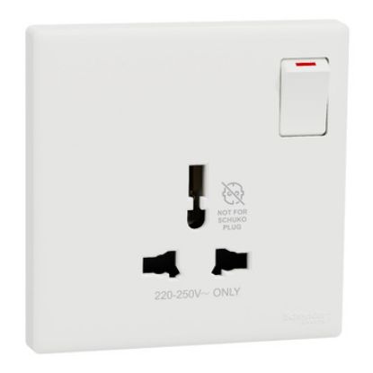 Ảnh của Ổ cắm đơn đa năng Schneider KBN15_IS_WE 16A có công tắc